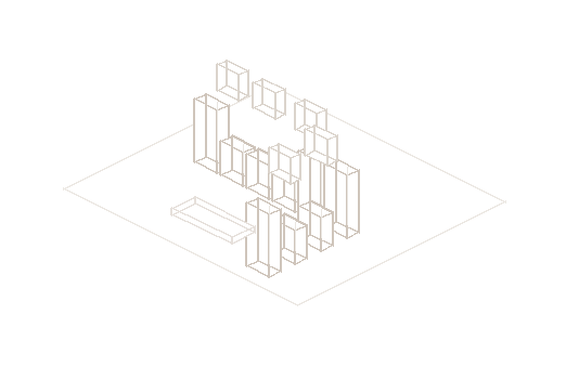 Line illustration of a medium kitchen layout