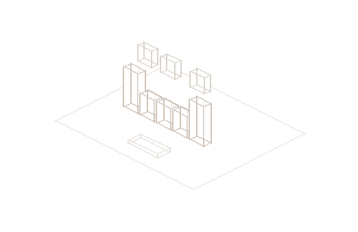 Line illustration of a small kitchen layout