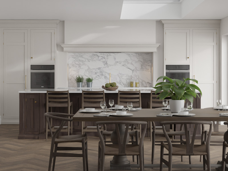 Traditional in-frame kitchen cabinetry detail